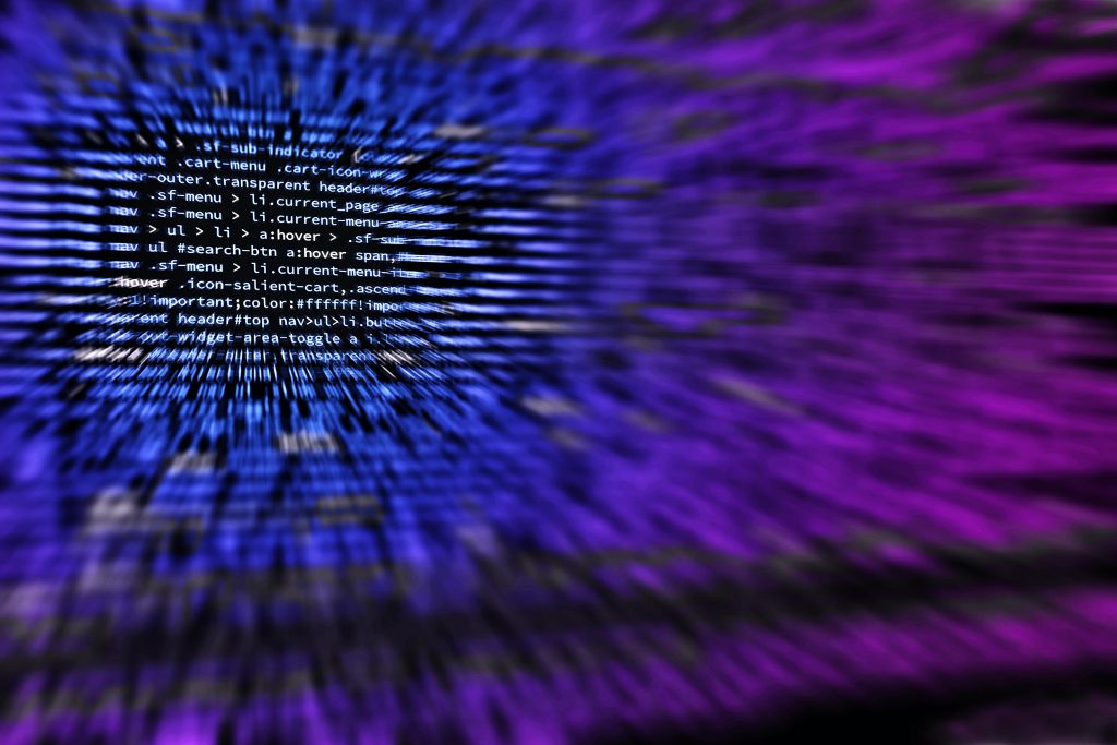 blurred code on a monitor